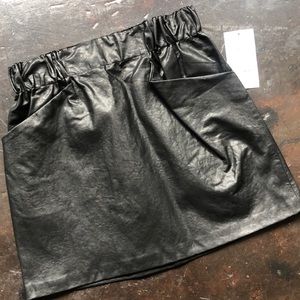 Black, leather skirt